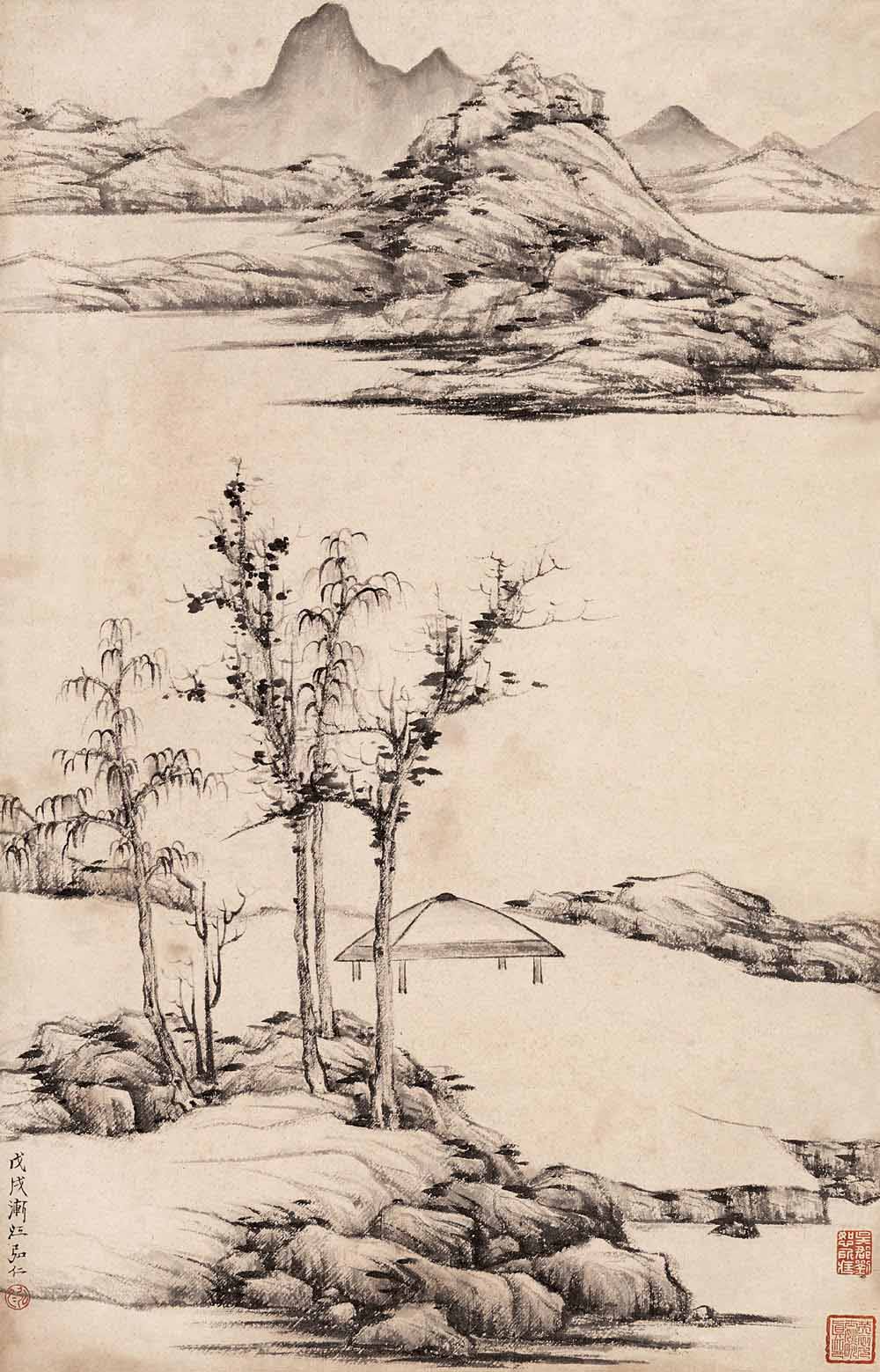 弘仁国画作品