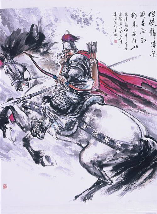 孙建东《飞将军李广》146X124cm   纸本水墨 2013