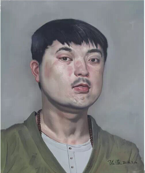 陈流《人像写生C》 油画 45X55cm 2014年