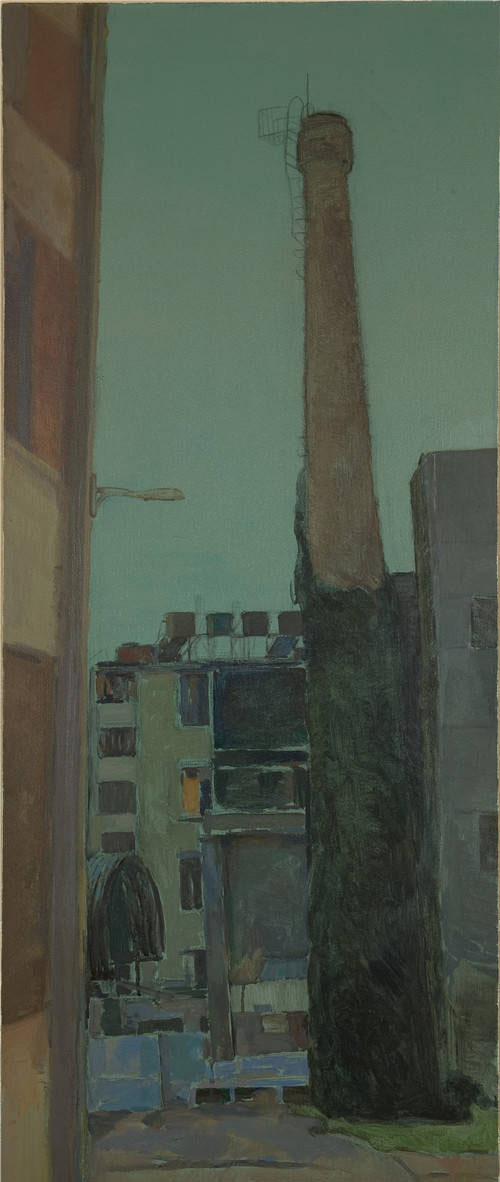 曹悦《易逝的风景》一.60x150cm.布面油画.2011年