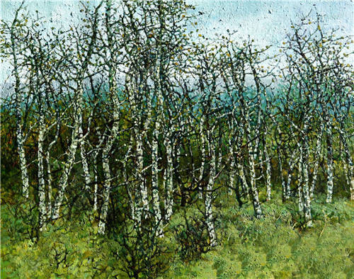 张建荣  《小树丛》油画  65X55CM  2014