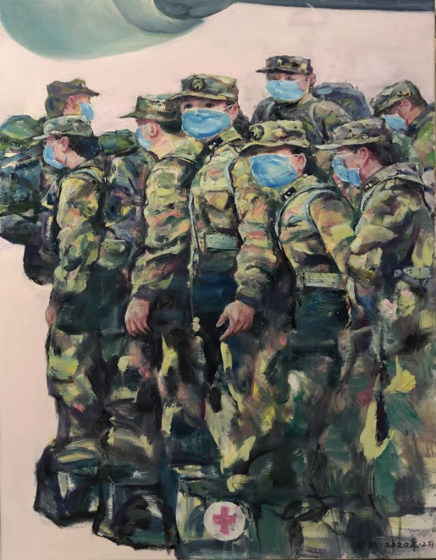 钟纲 《出征》 油画