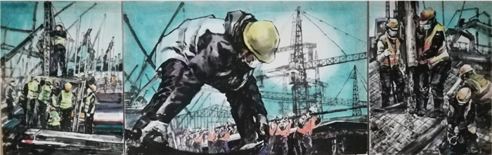 周涛《大写的人承载使命的重量》 国画