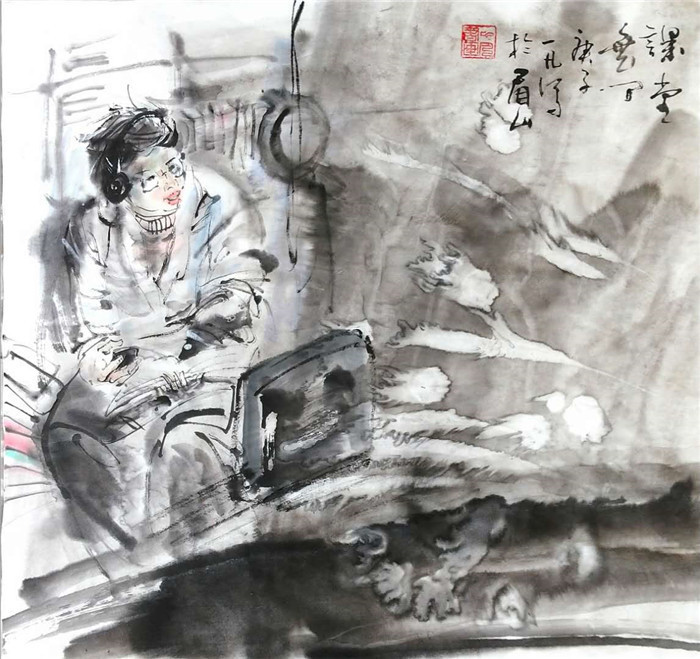 黄一凡《课堂无间》中国画